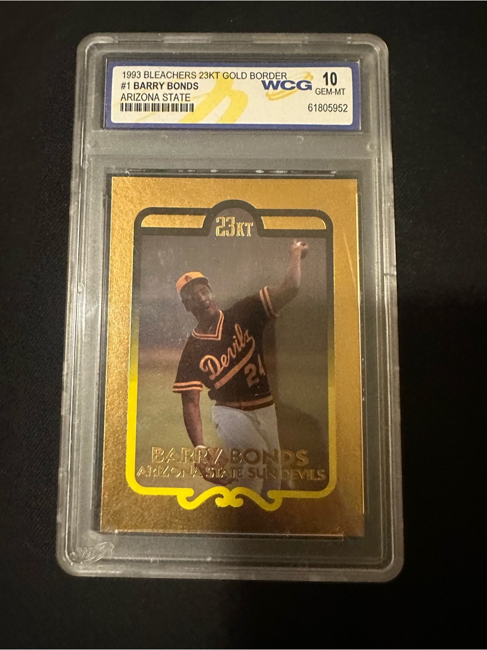 Barry Bonds 23KT Gold Border Baseball Card - Gold graded card wcg